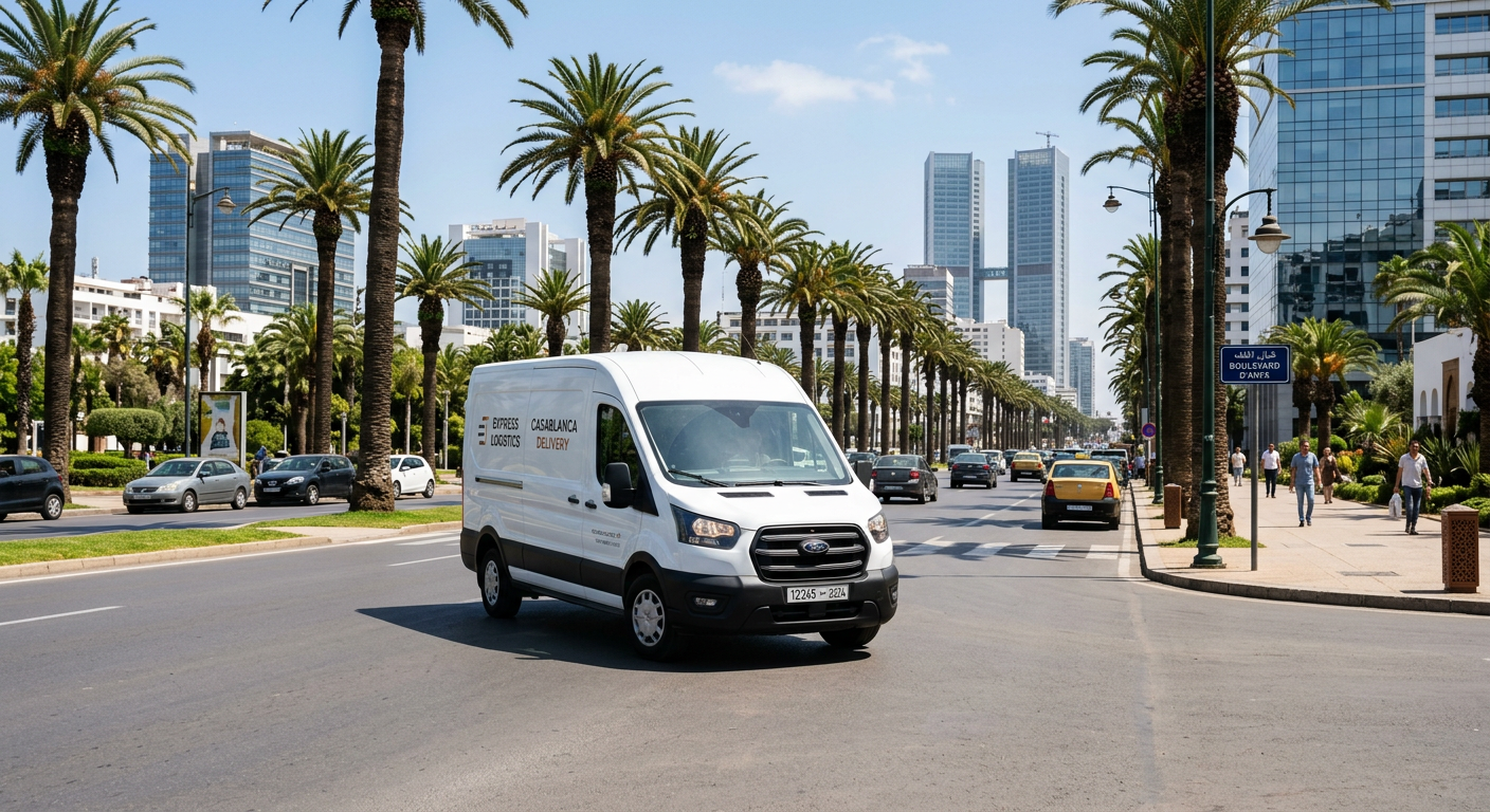 Livraison de supports imprimés dans les rues de Casablanca